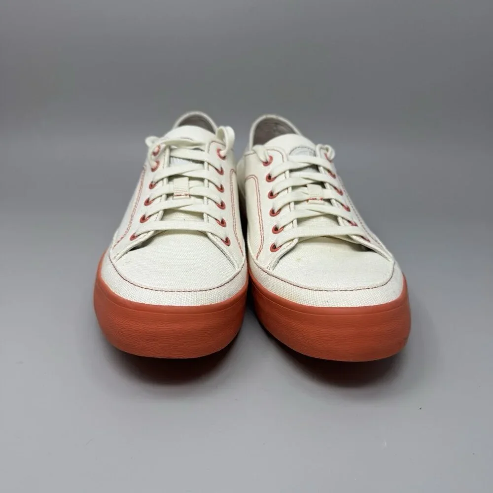 FitFlop Women’s Shoes Super T White Orange Canvas Casual Trainers  Size 10